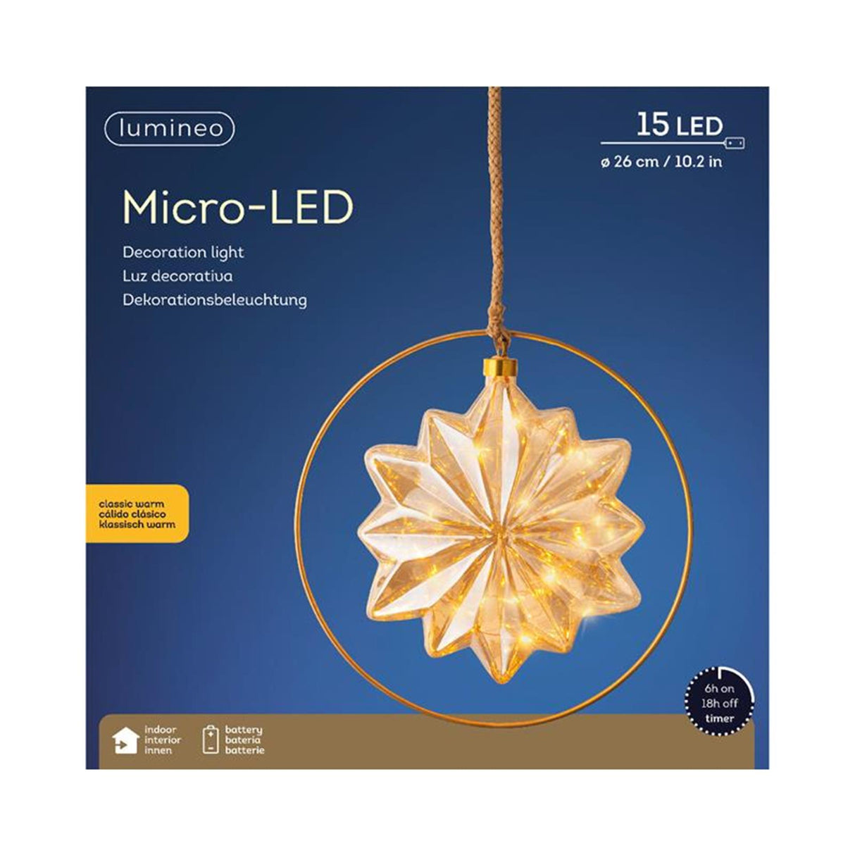 Lumineo micro 15 led ster ø 26cm