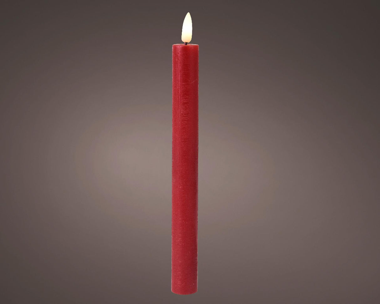 Lumineo led dinerkaarsen rood x 2 - flikkerende led kaarsen - timer