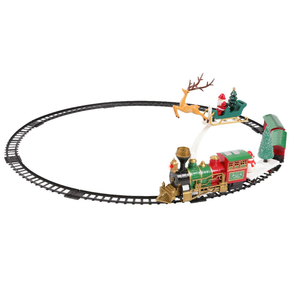 Decoris kersttrein 90x90cm kunststof