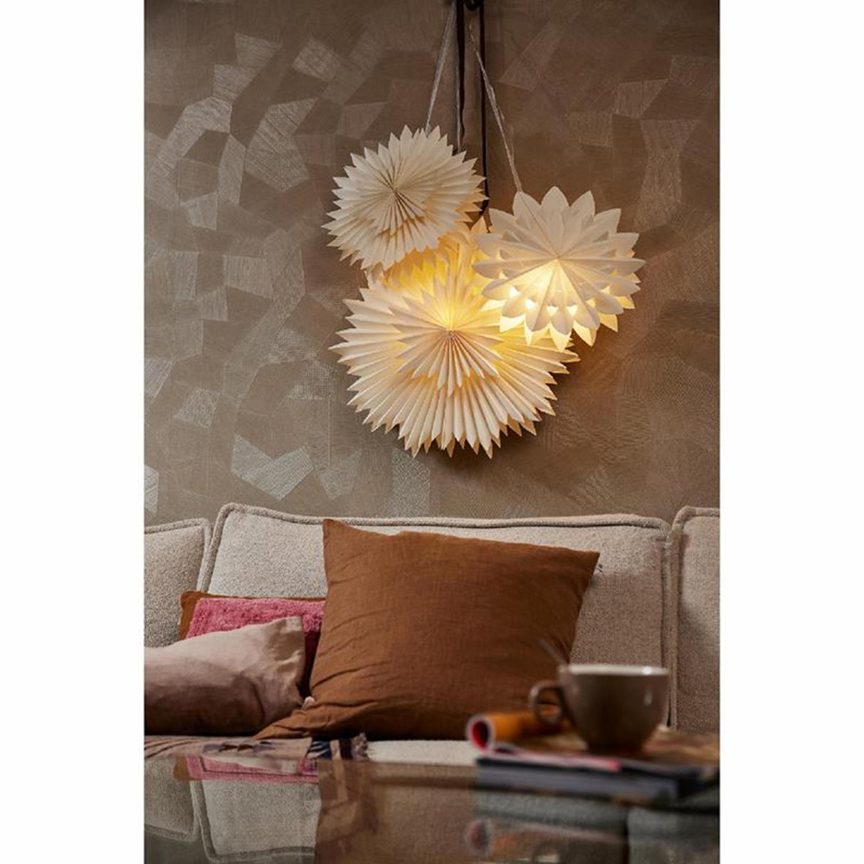Lumineo ster led karton 40cm met timer amber