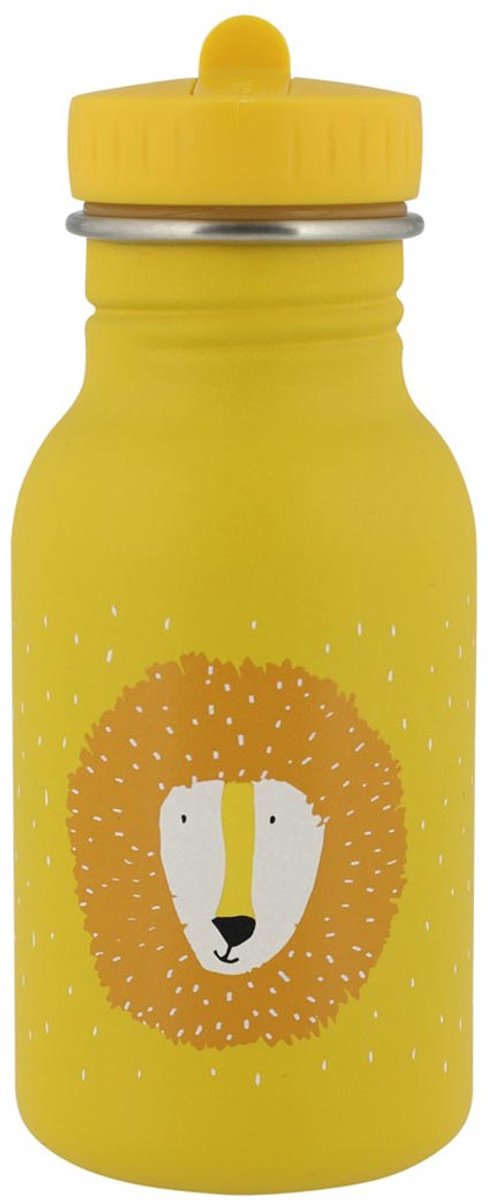 Trixie drinkfles - mr. lion - rvs waterfles voor kinderen - 350ml - lekvrije fles - geel - leeuw