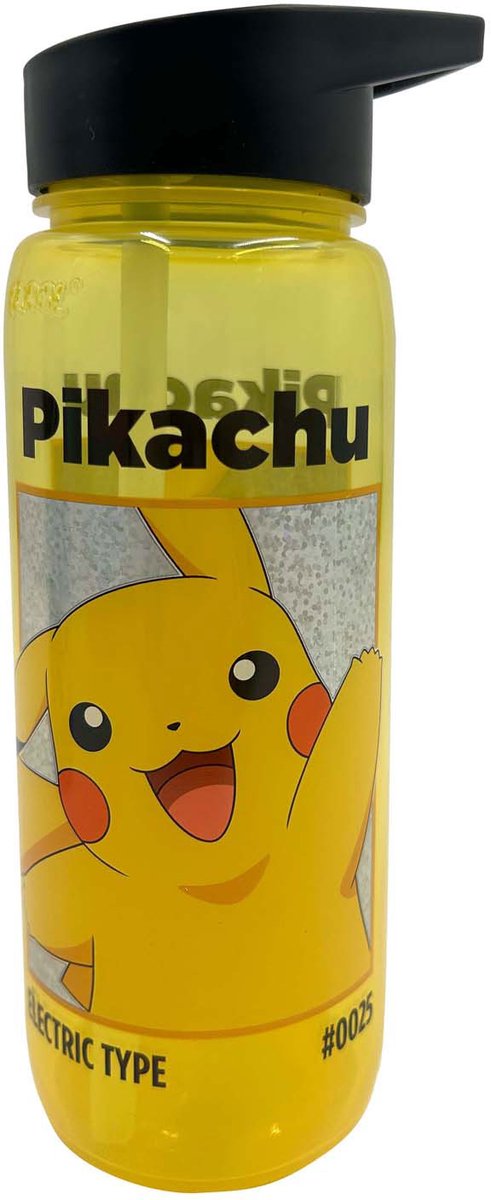 Pokémon pikachu drinkfles geel - 600 ml. met drinktuit