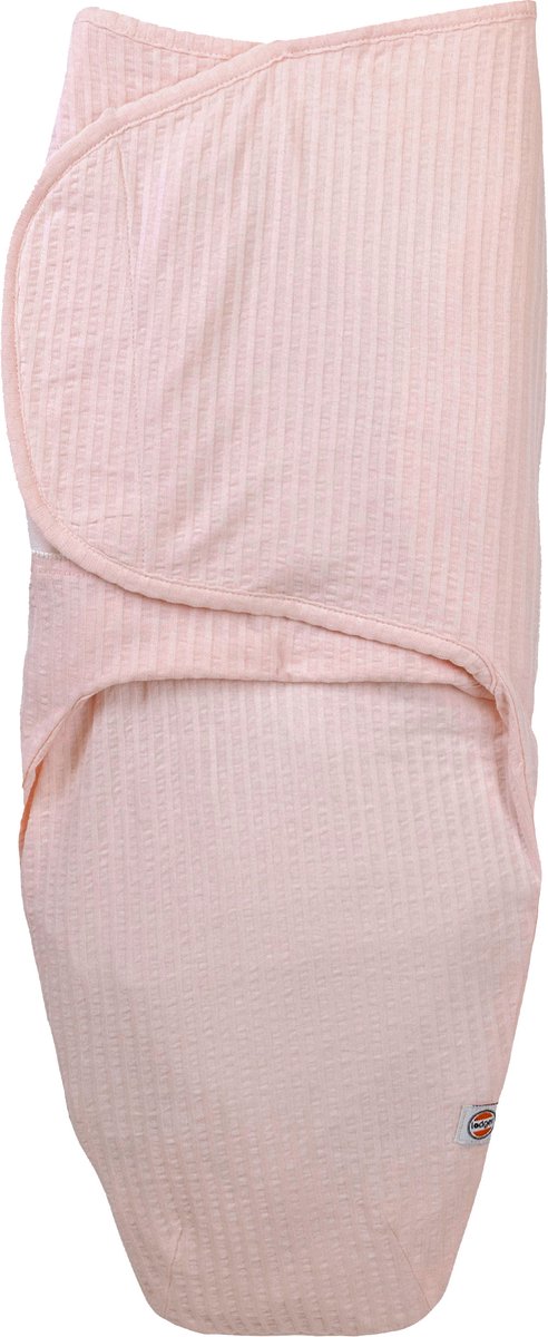 Lodger bundler - inbakerslaapzak - roze - 0.3 tog - 60cm (0-4m) - seersucker katoen - inbakerdoek