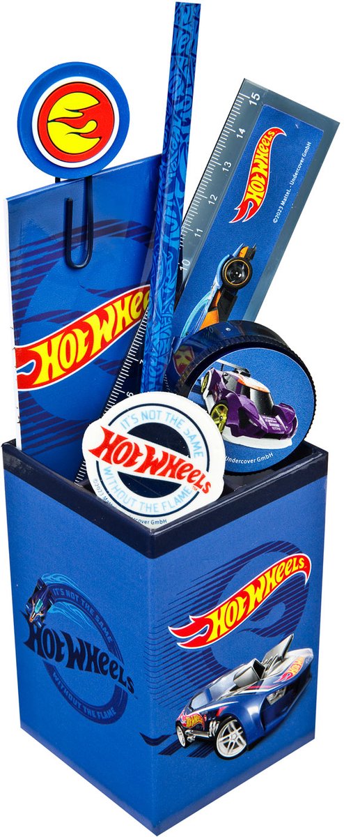 Hot wheels gevulde pennenbak 7 delig