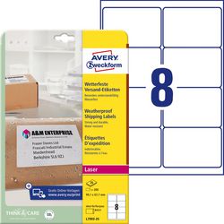 Weerbestendige labels avery wit 200 stuks