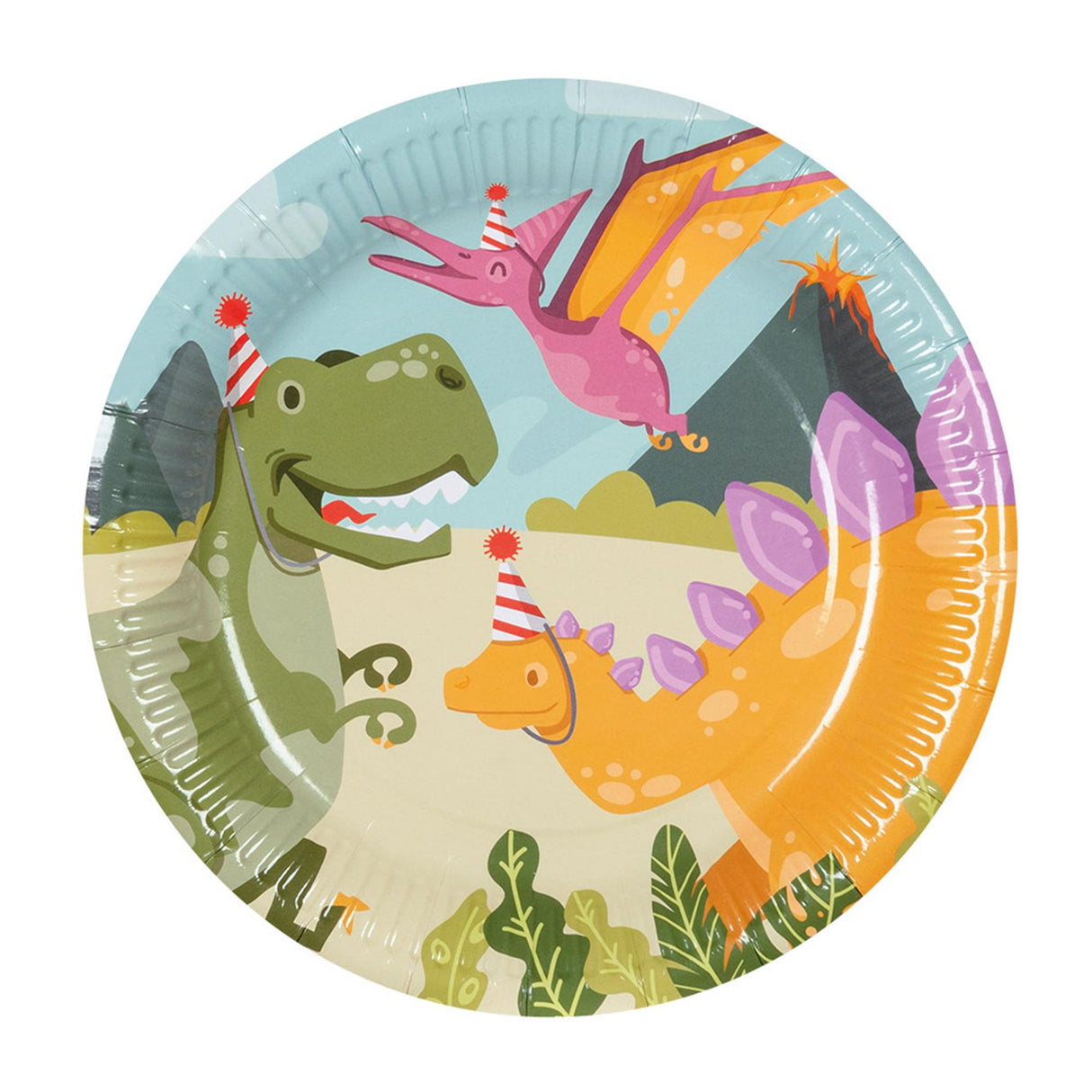 Boland papieren bordjes dino party set a 10 stuks ã˜23cm