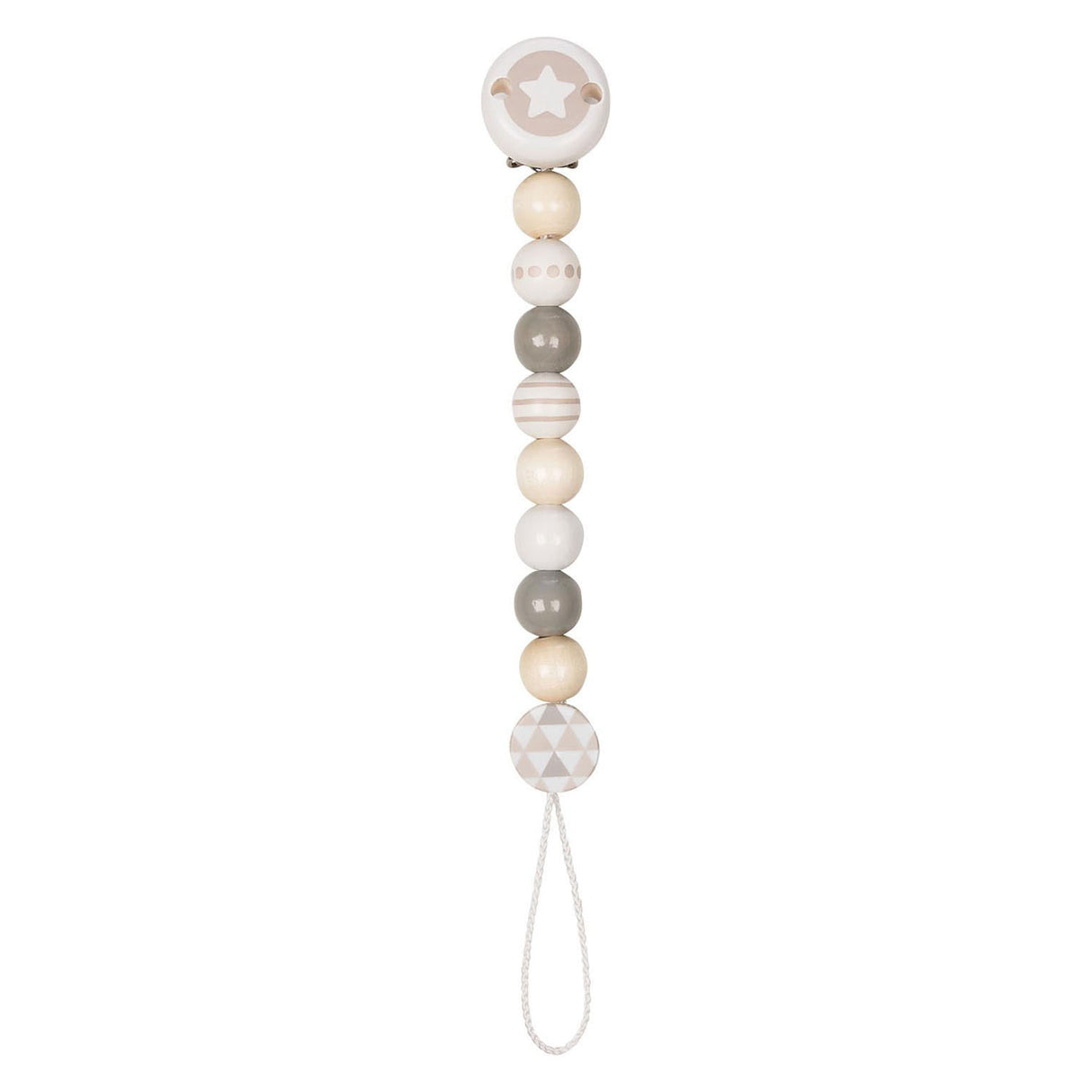 Goki houten fopspeenketting ster grijs