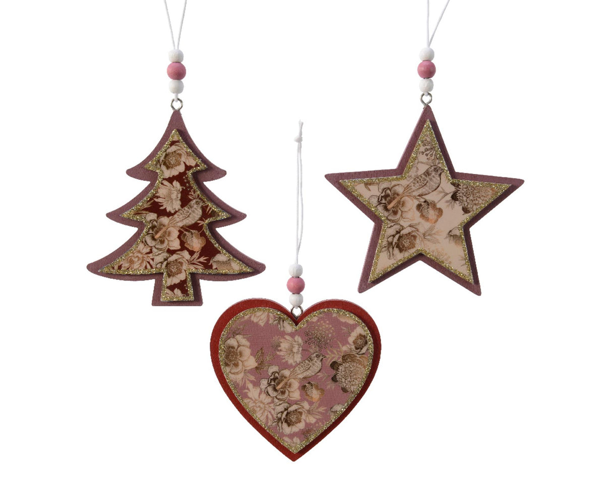 Decoris kersthanger figuur mdf 10cm