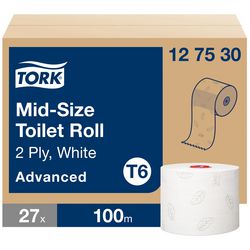 Tork 127530 midi toiletpapier t6 advanced 2-laags wit 27 rollen (127530)
