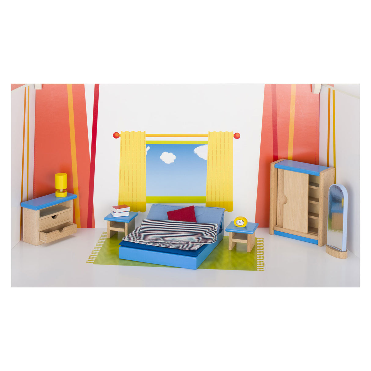 Goki poppenhuis meubeltjes slaapkamer