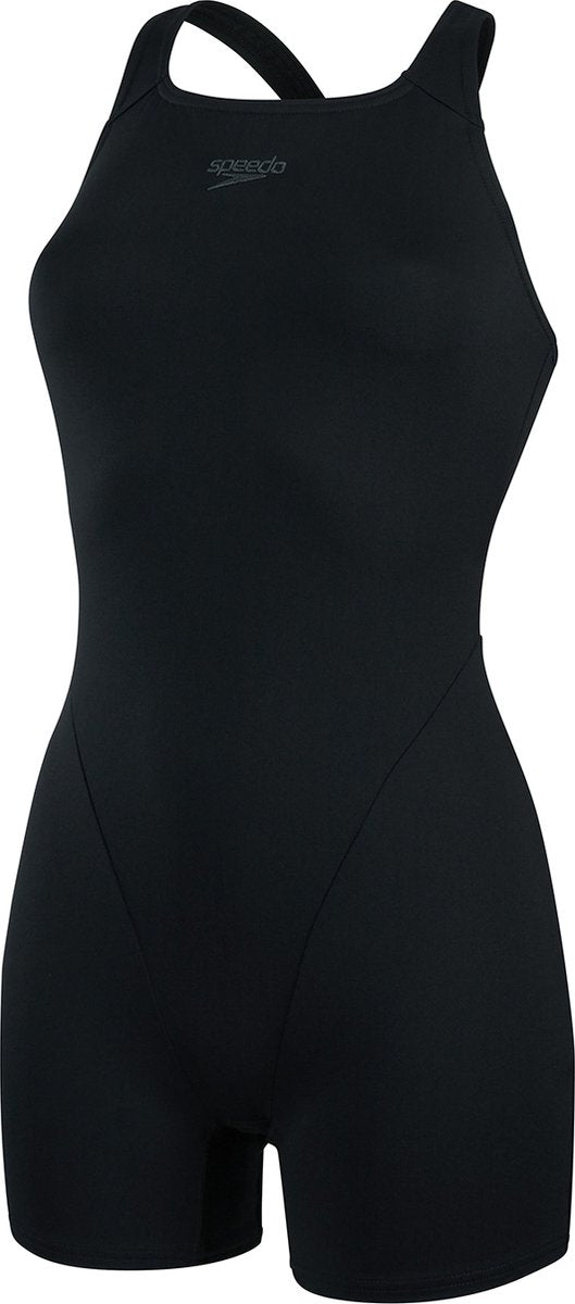 Speedo endurance+ legsuit dames sportbadpak - badpak dames met pijpjes - chloorbestendig zwempak dames - kleurvast sportbadpak dames - zwart - 40