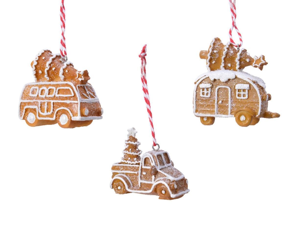 Decoris kersthanger voertuig met kerstboom poly