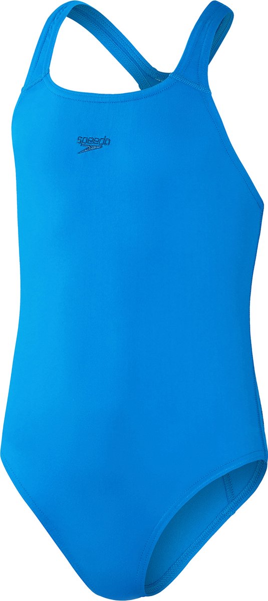 Speedo endurance+ medalist meisjes sportbadpak - kleurvast badpak meisjes - chloorbestendig zwempak meisjes - sportbadpak kids met medalist-rug - blauw - maat 176