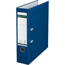 Leitz ordner 1010 plastic breedte 8cm blauw insteeketiket grijpgat