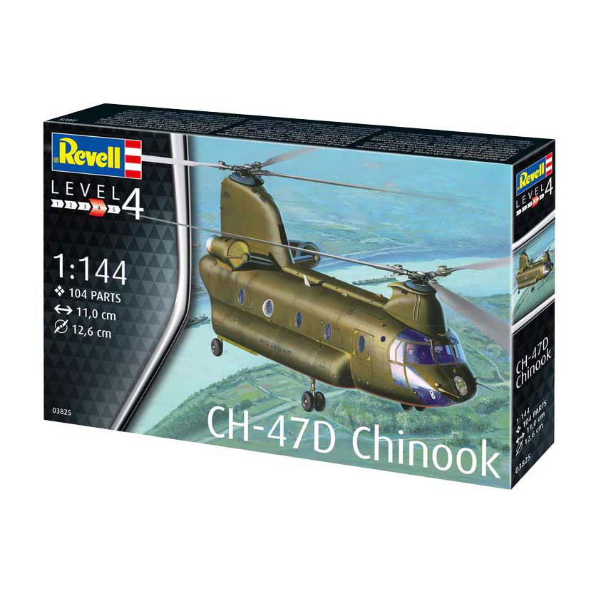 Revell modelbouwpakket militaire voertuigen - 03825 ch-47d chinook heli plastic - 1:144 - modelbouw
