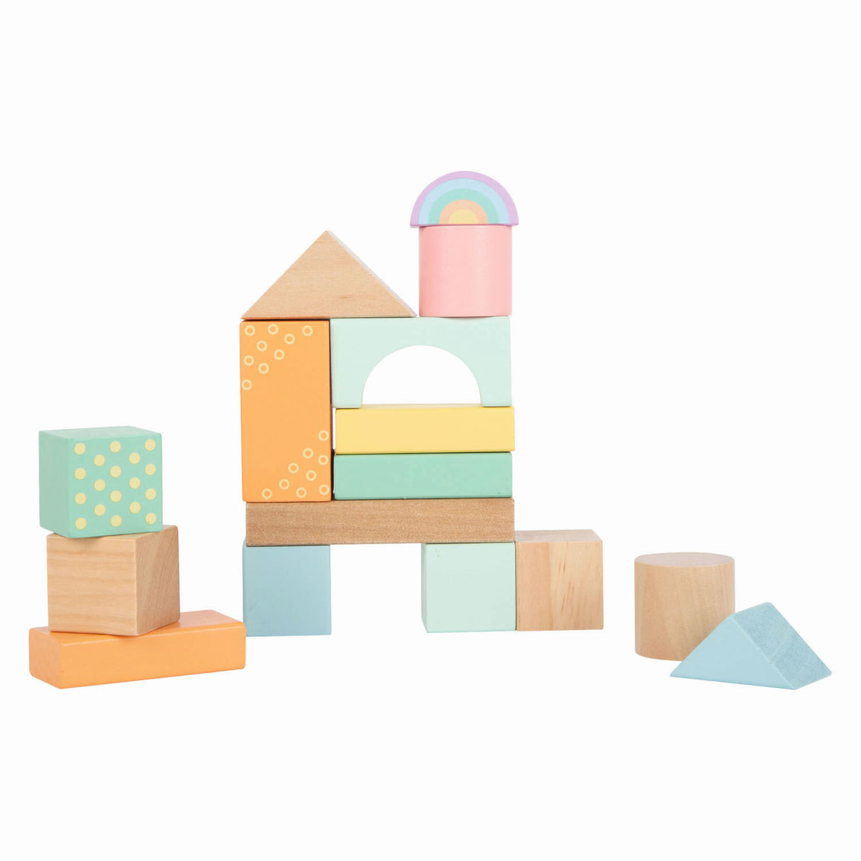Small foot - houten bouwblokken pastel, 50dlg.