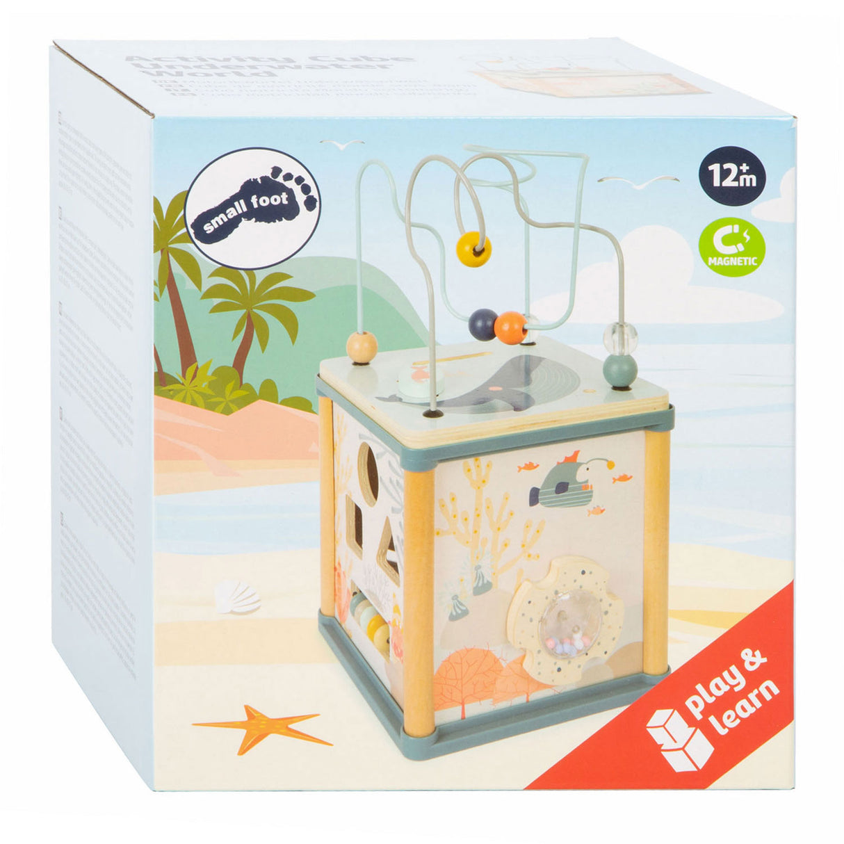 Small foot - houten activiteitenkubus en motoriekspiraal onderwaterwereld