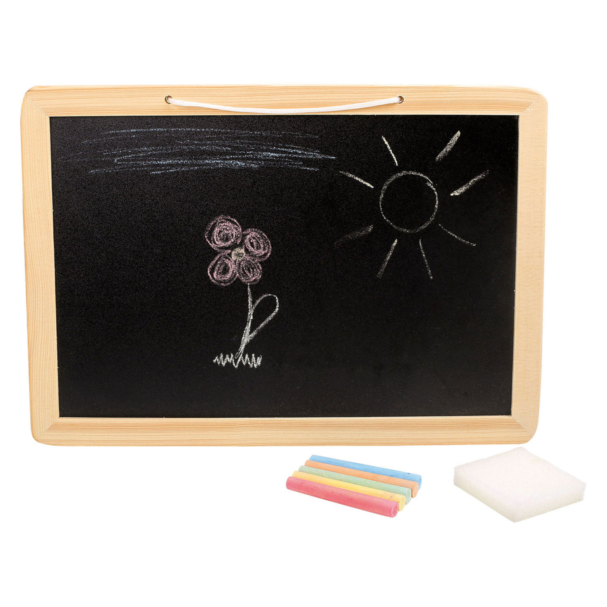 Small foot - houten krijtbord met gekleurde krijtjes, 7dlg.