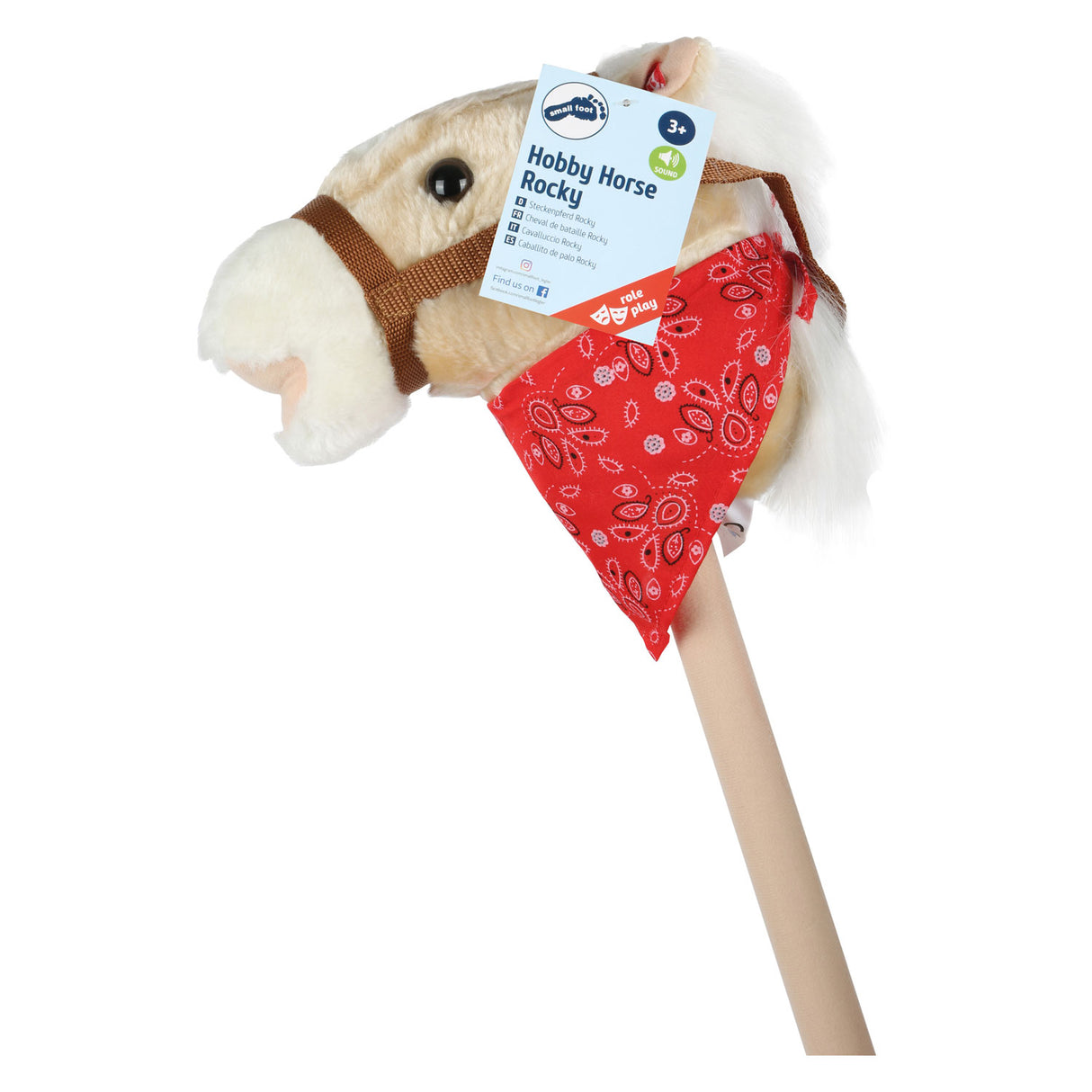 Small foot - houten stokpaard rocky, 80cm