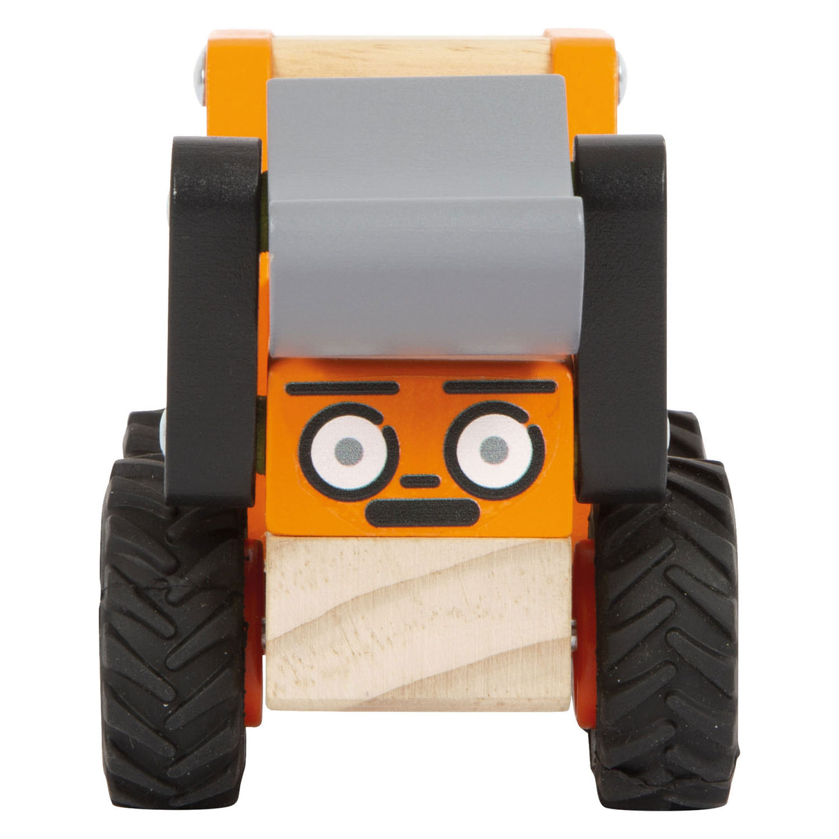 Small foot - houten graafmachine oranje