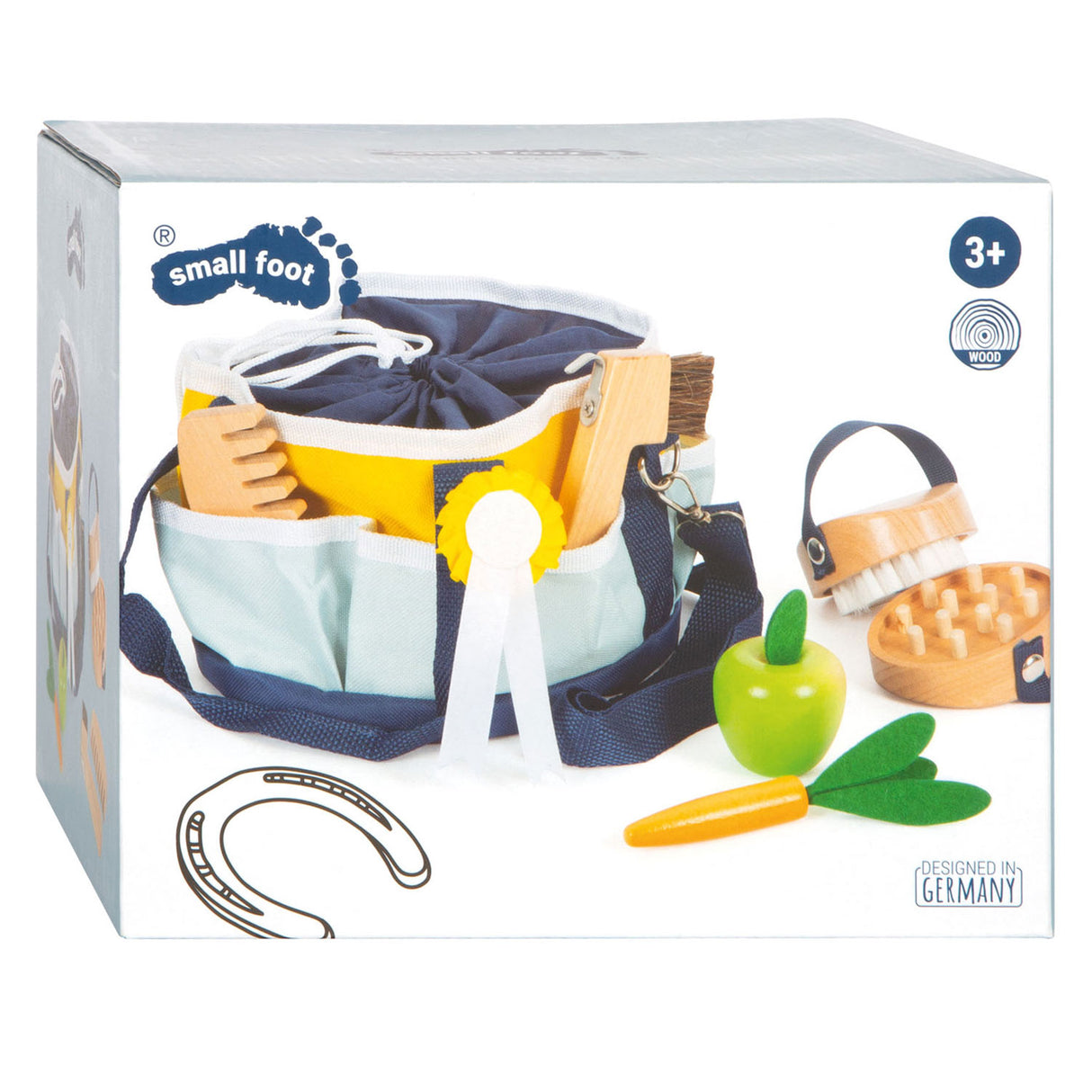 Small foot - houten paardenverzorgingsset met tas, 8dlg.
