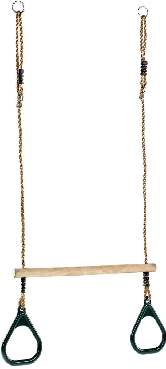 Kbt ringtrapeze hout met kunststof ringen groen