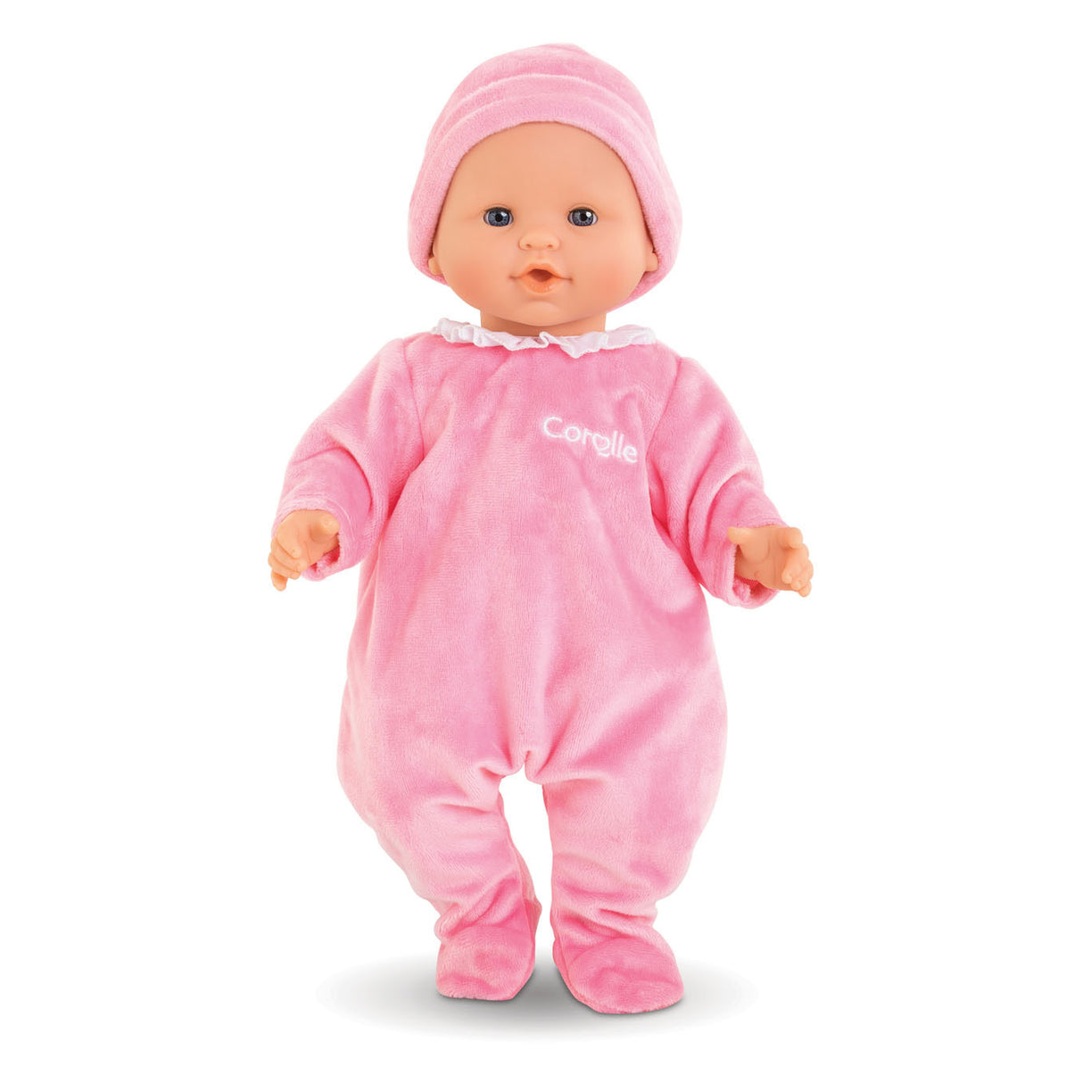 Corolle mon grand poupon pyjama met muts roze babypop 36 cm