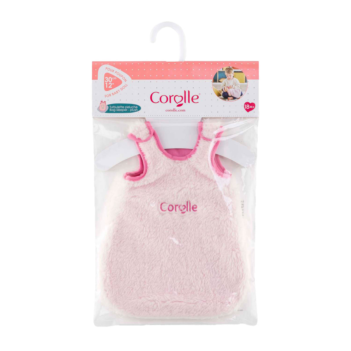 Corolle pluche slaapzak poppen roze 30cm - accessoire voor poppen.