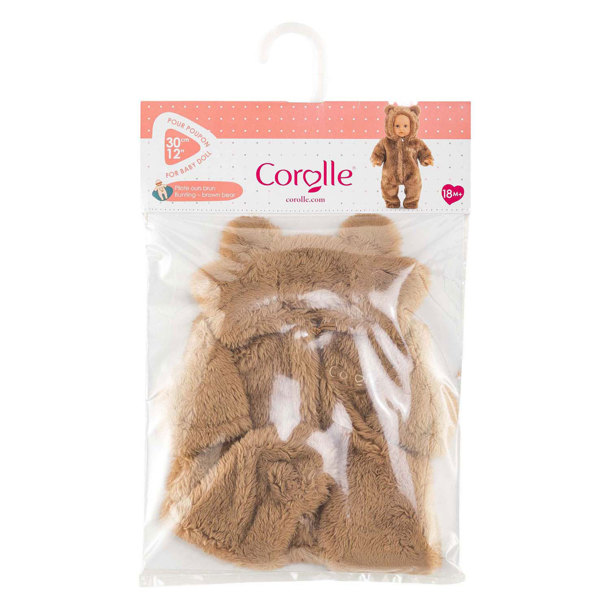 Corolle poppenkostuum beren onesie bruin - 30cm poppen kleding.