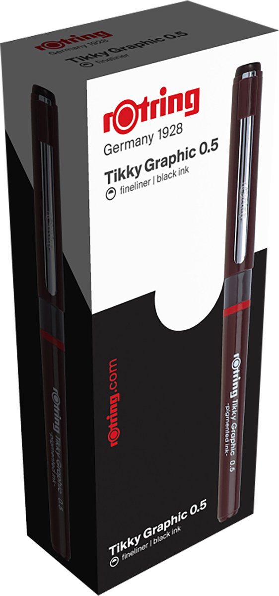 Rotring tikky graphic-viltstift fineliners | 0,50 mm | zwarte inkt | 1 stuk