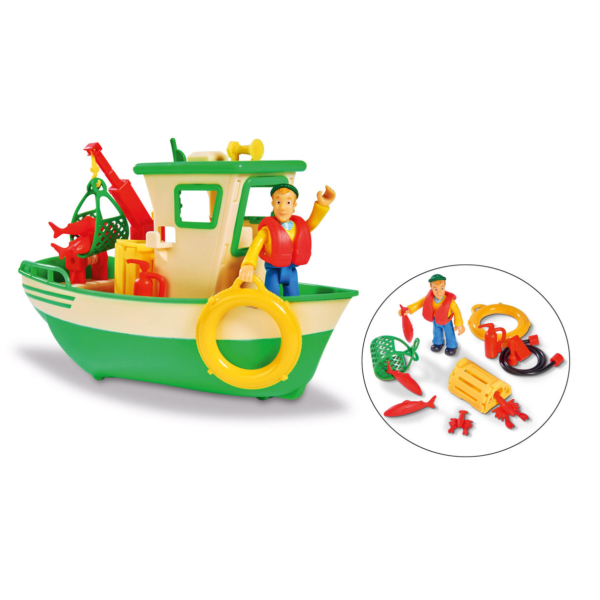 Simba brandweerman sam charlies vissersboot met figuur