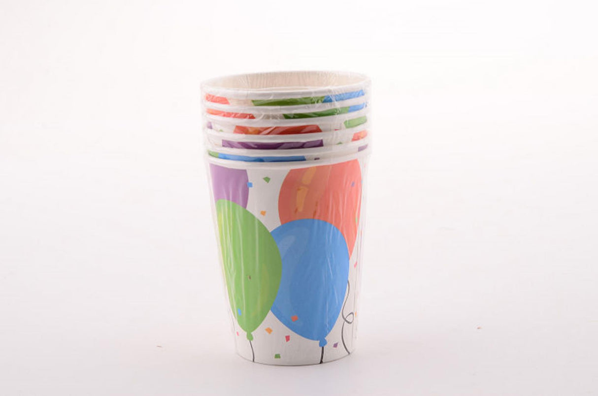 Lifetime party casa papieren bekers 266ml - 6 stuks - feest wegwerp - feest bekers set - feest accessoires - kinder verjaardag bekers