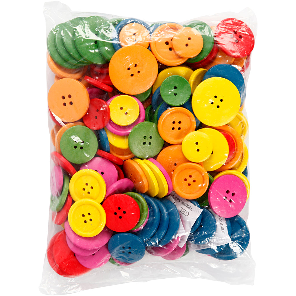 Creativ company https: www.cchobby.nl houten-knopen-d-25-40-mm-2-4-gaten-diverse-kleuren-144-stuk-1-doos