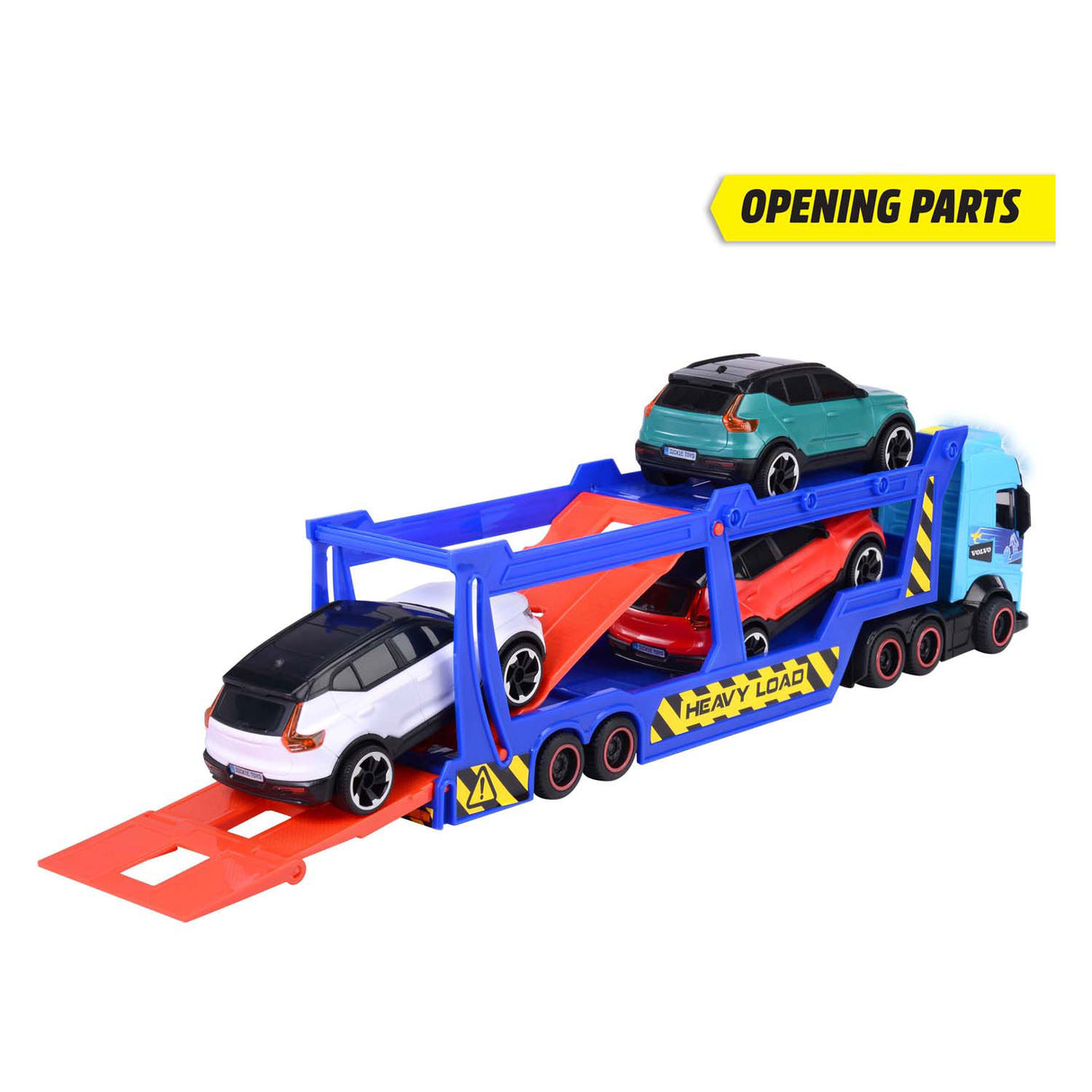Dickie toys - car transporter - volvo - vrachtwagen met aanhangwagen - licht en geluid