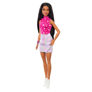 Barbie pop fashionista roze trui donker haar | 3 stuks