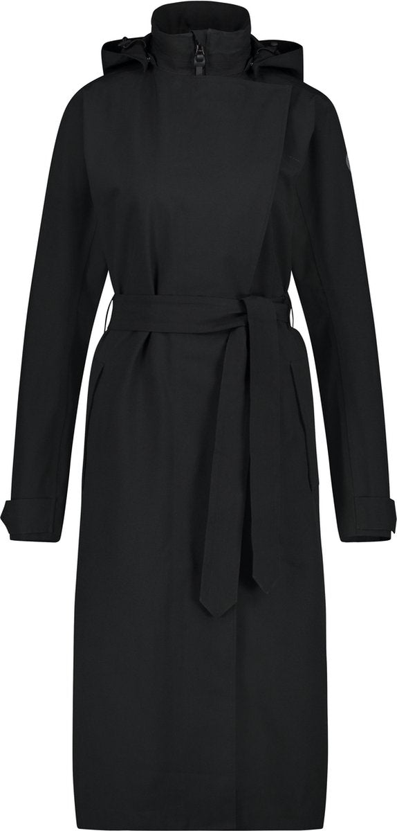 Agu trench coat long regenjas urban outdoor dames - zwart - l
