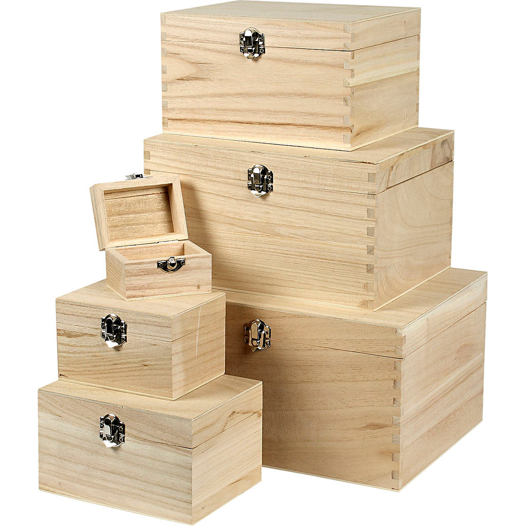 Creativ company https: www.cchobby.nl set-houten-dozen-h-5-7-9-11-13-15-cm-l-8-11-8-15-8-20-24-27-7-cm-b-5-8-8-8-12-15-18-21-cm-6-stuk-1-set