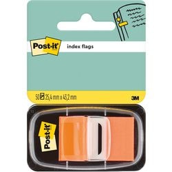 Post-it â® index standaard, oranje, 25.4 x 43.2 mm, 50 tabs dispenser