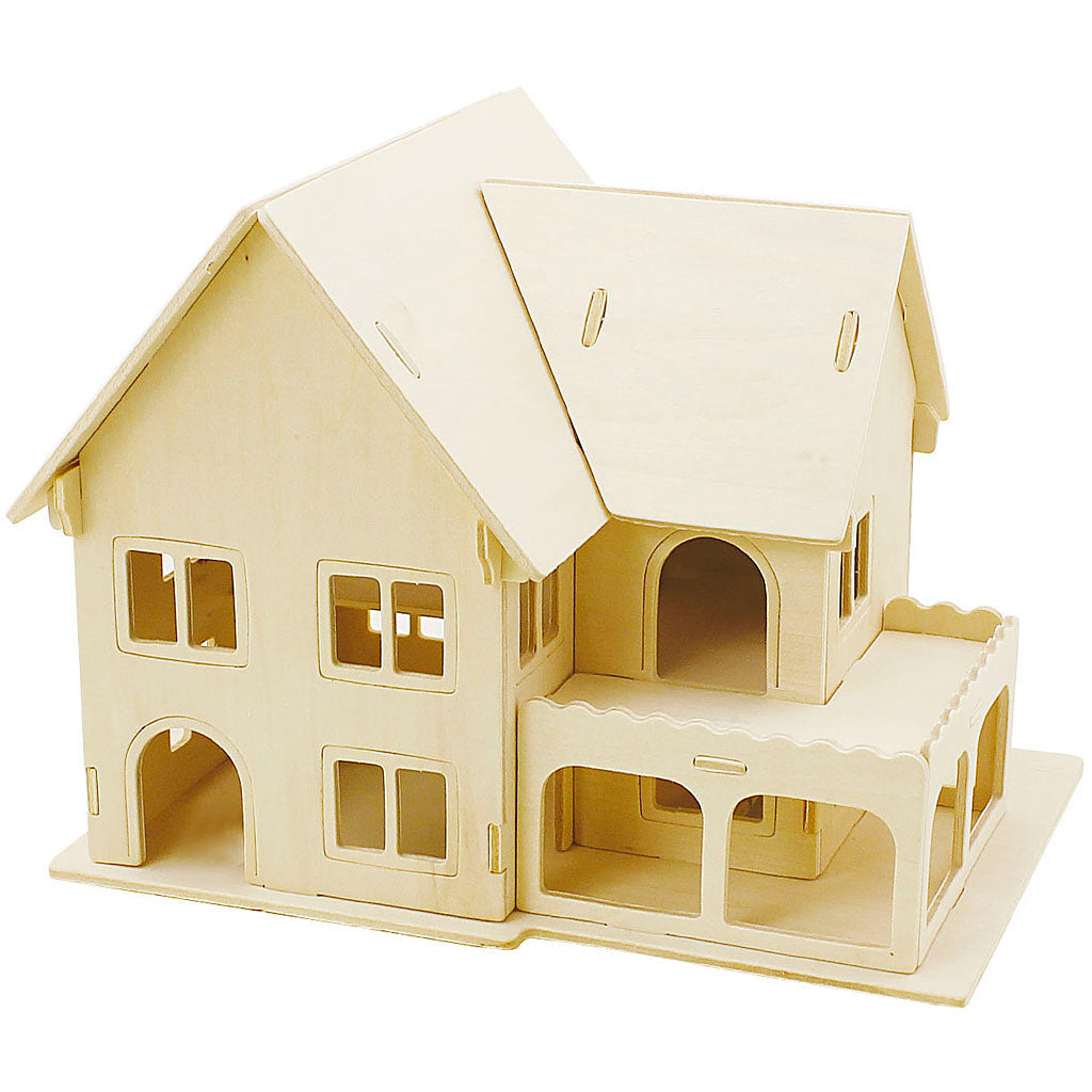 Creativ company https: www.cchobby.nl 3d-houten-constructie-set-huis-met-veranda-afm-22-5x16x17-5-1-stuk
