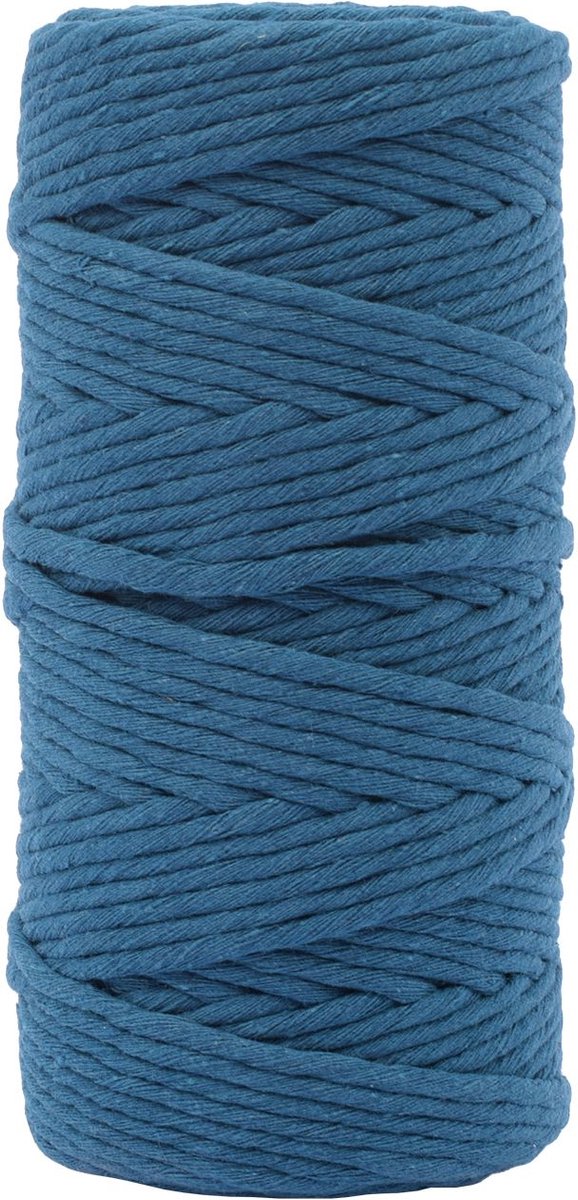 Vaessen creative macrame touw - donkerblauw - 3mmx100m