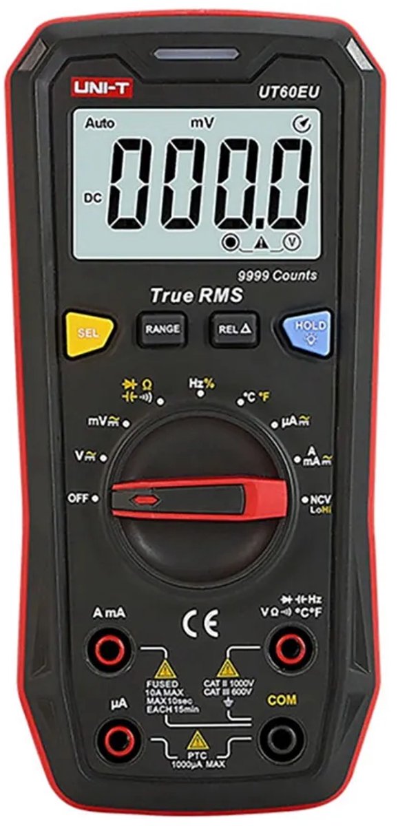 Uni-t ut60eu – digitale multimeter – true rms – 9999 counts – cat iii 600 v