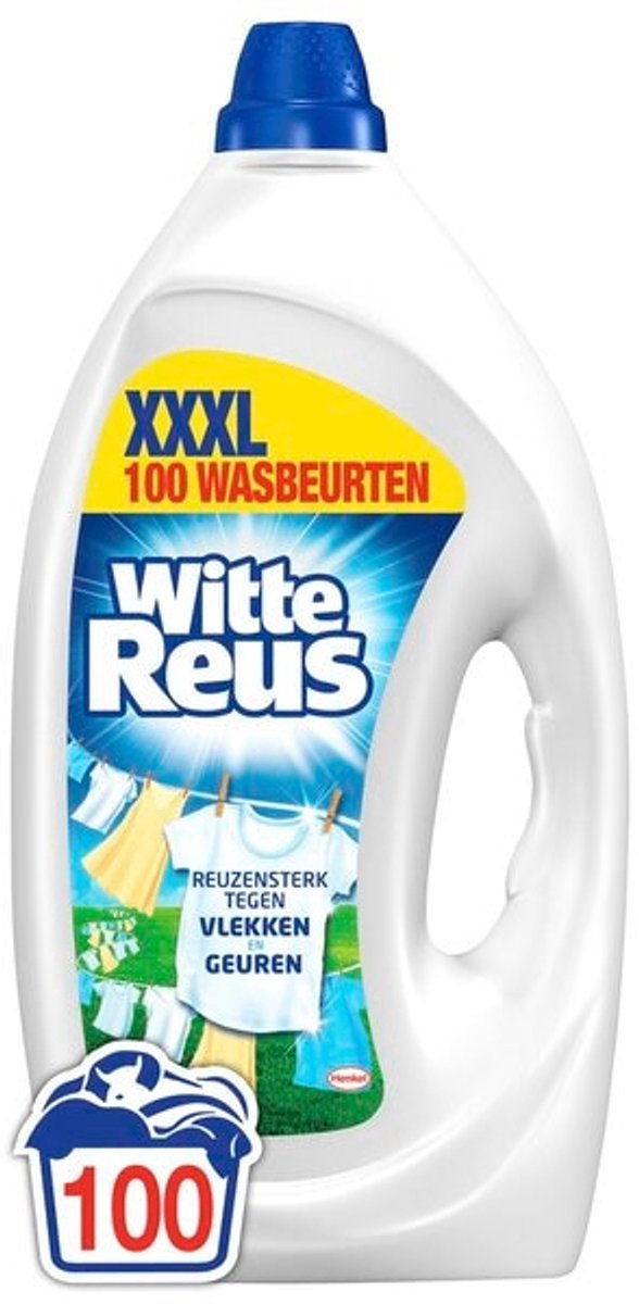 Witte reus gel - vloeibaar wasmiddel - witte was - 100 wasbeurten - grootverpakking