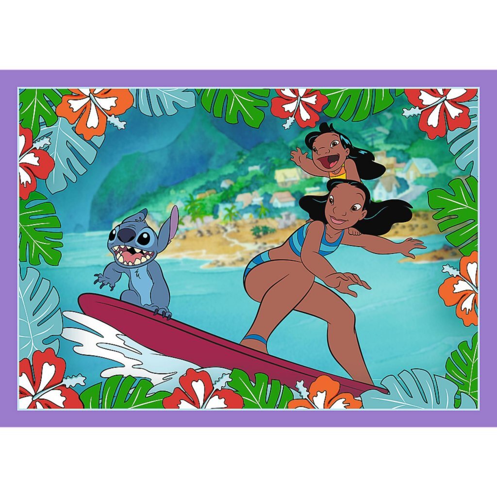 Trefl puzzel lilo stitch 4 in 1 - disney legpuzzel karton.