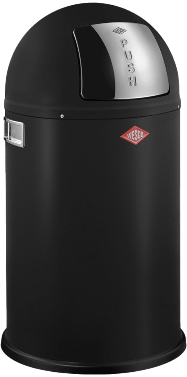Wesco pushboy junior prullenbak | 22 liter | metaal -matzwart | vuilnisbak - made in germany
