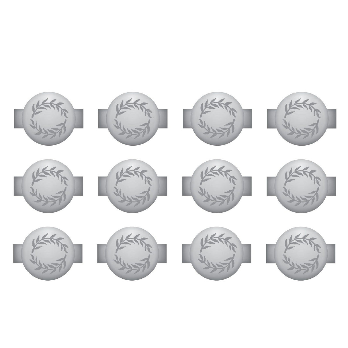 We r makers • charm staples round with leaf emboss silver 12pcs