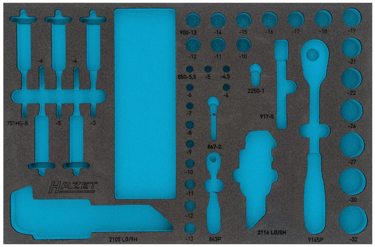 Hazet module-inlay soft foam insert, empty for #163-466 106