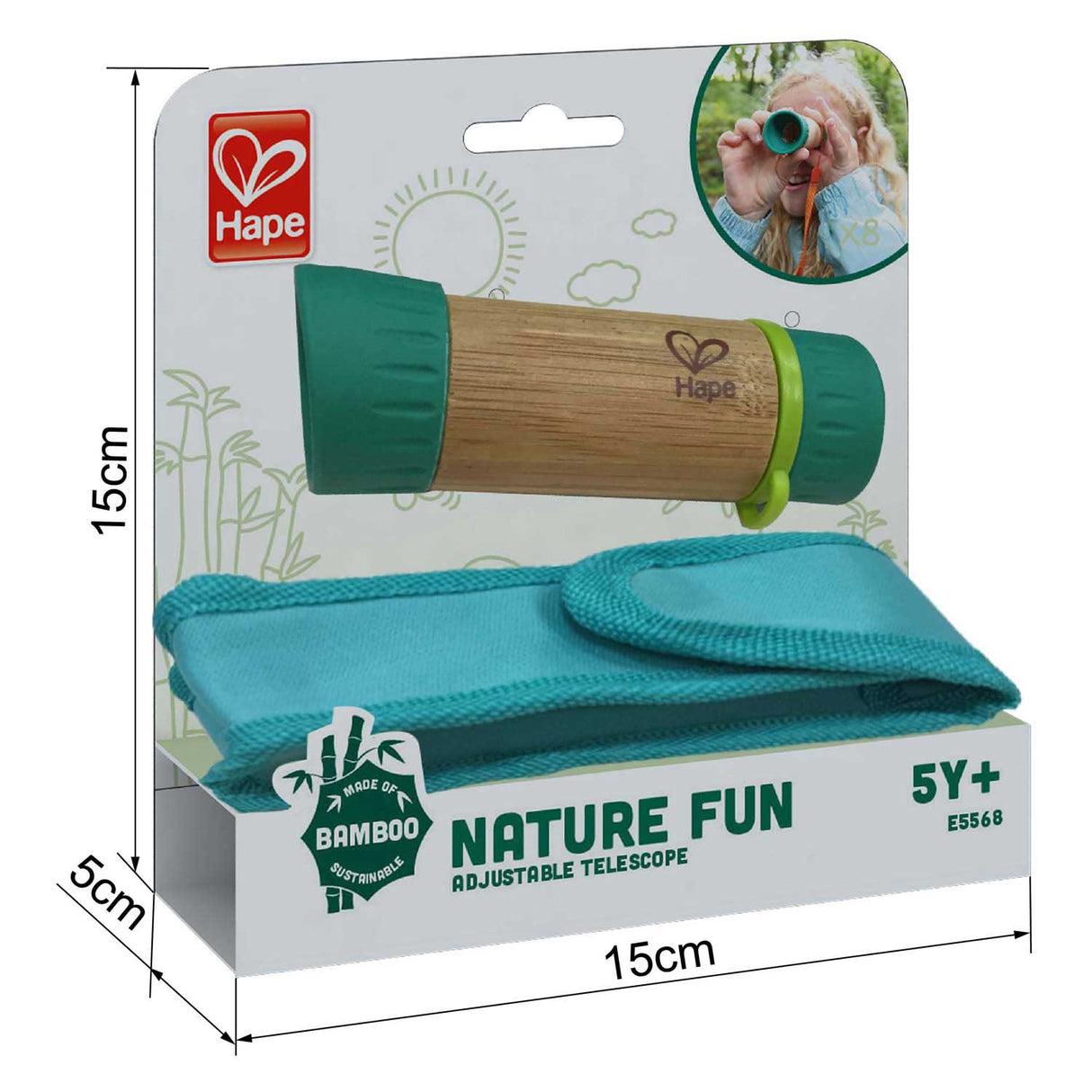 Hape verstelbare bamboe telescoop