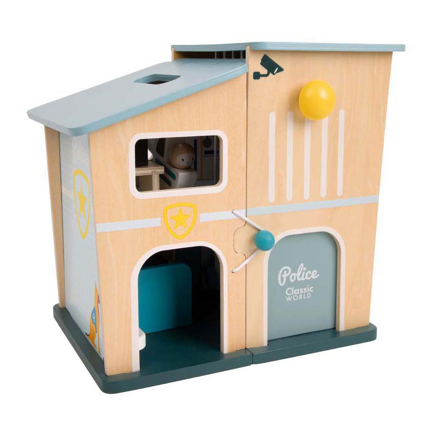 Classic world houten politiebureau speelset voor kinderen.
