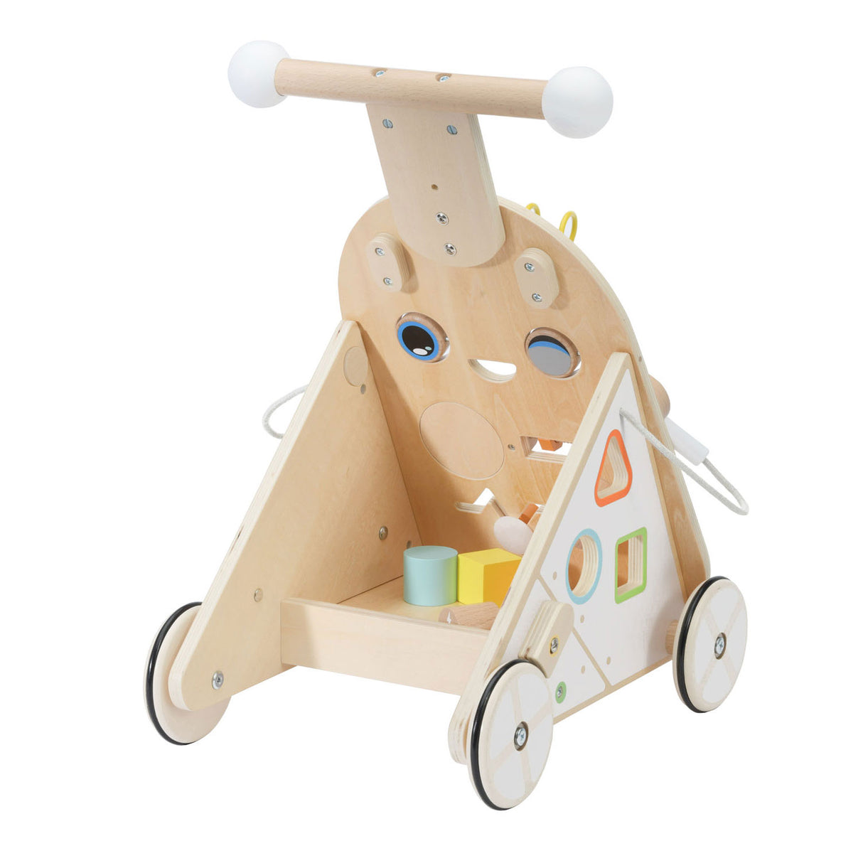 Classic world houten baby loopwagen - educatief speelgoed multicolor.