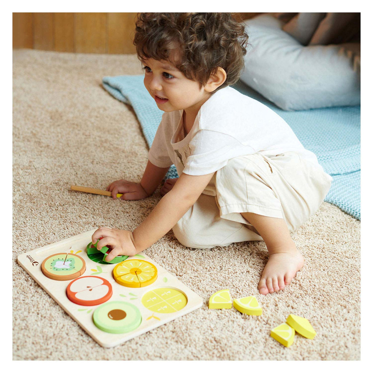 Classic world houten breuken puzzel educatief speelgoed 22-delig.